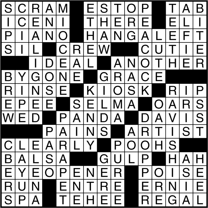 Crossword puzzle answers: November 8, 2016