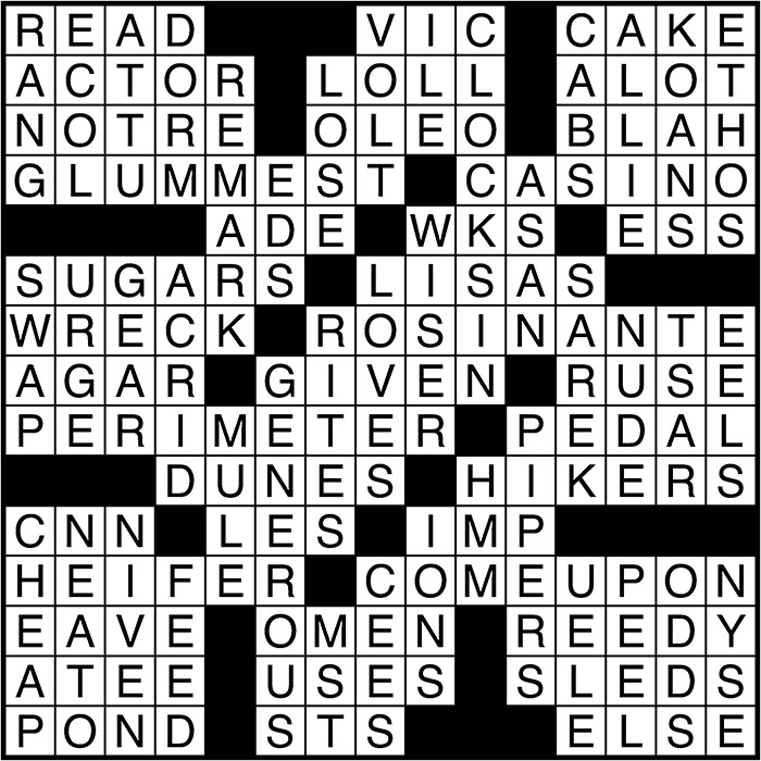 Crossword puzzle answers: October 24, 2016