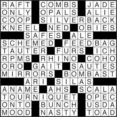 Crossword puzzle answers: February 1, 2016