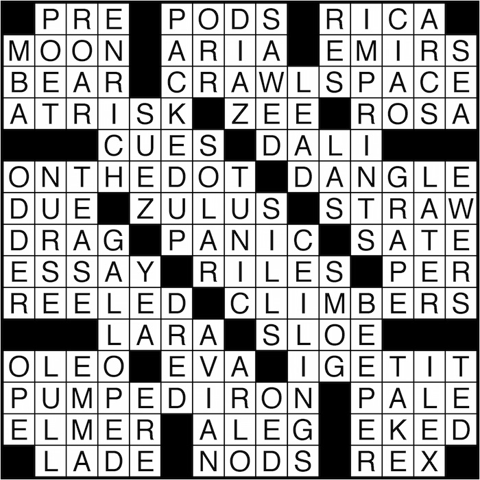 Crossword puzzle answers: February 8, 2016