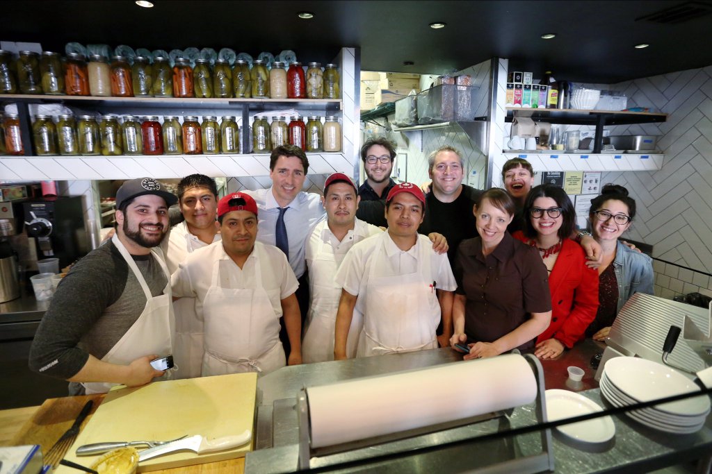Canadian PM Justin Trudeau goes for a deli lunch during NYC visit