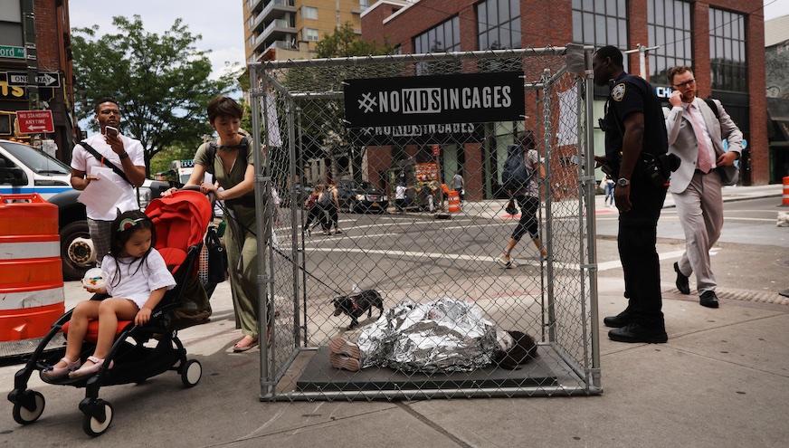 NYC installations of migrant kids in cages evoke powerful public response