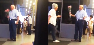 VIDEO: Elderly couple reunites at airport, restores faith in true love