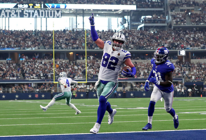 Jason Witten caught Dak Prescott's second touchdown of the Cowboys' blowout win on Sunday over the Giants. (Photo: Getty Images)