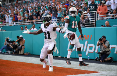 DeVante Parker (11) torched the Eagles on Sunday. (Photo: Getty Images)