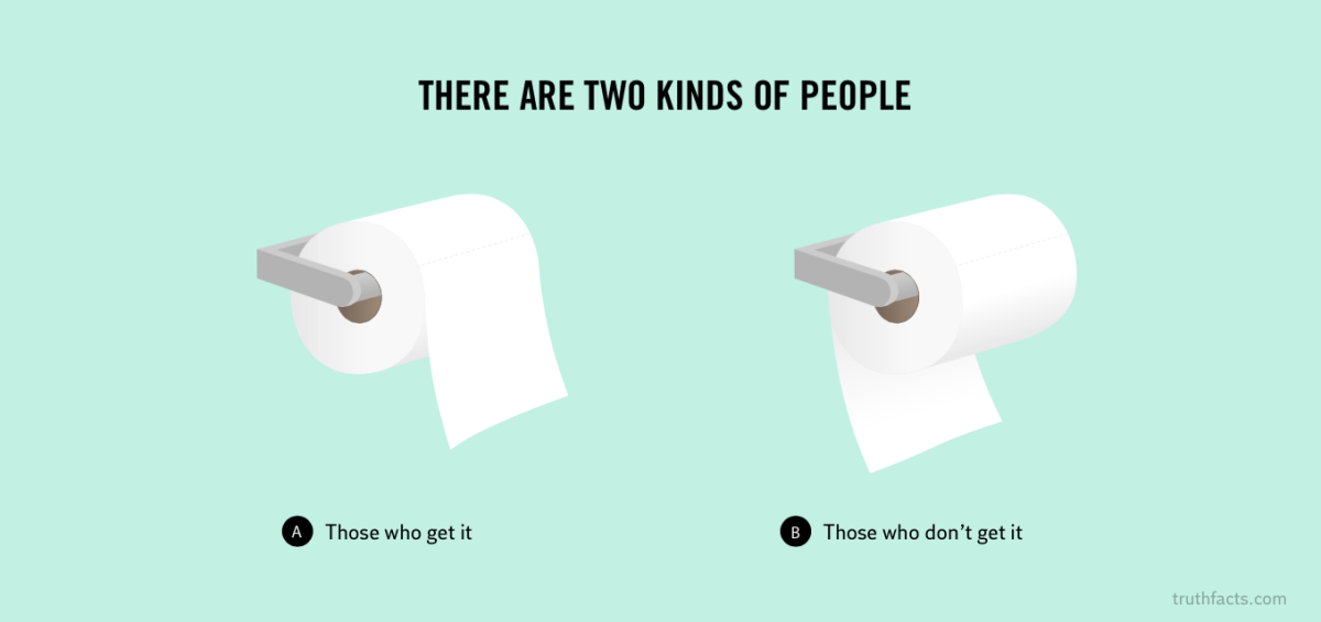 Truth Facts: When it comes to toilet paper, there are two kinds of people in