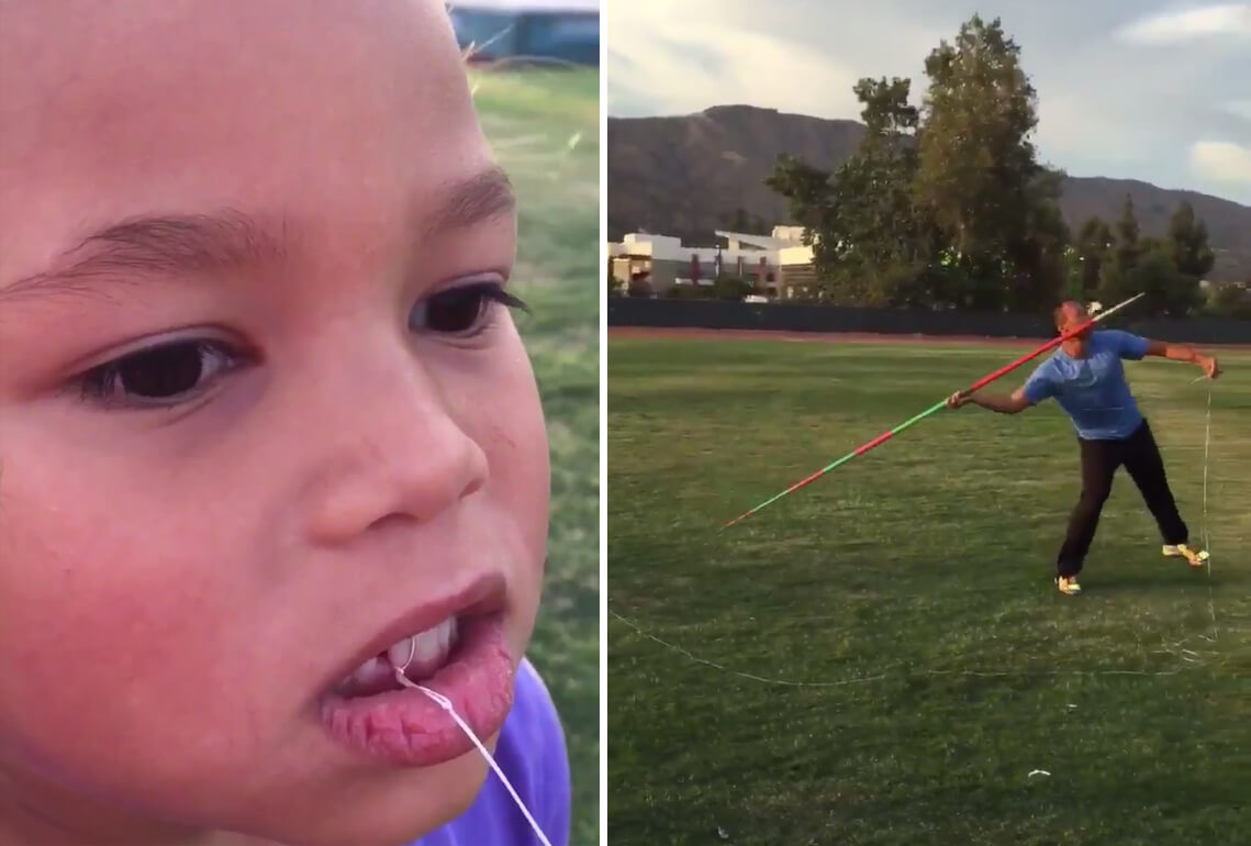 Former Olympian Bryan Clay removes daughter’s tooth with javelin throw