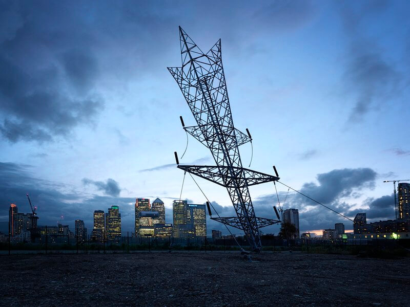 Artist Alex Chinneck installs inverted electrical for London Design Festival
