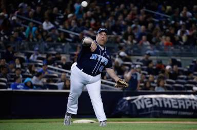 PHOTOS, VIDEO: Chris Christie plays in celebrity softball game