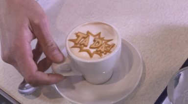 The ‘Ripple Maker’ device will print any image in a latte’s foam