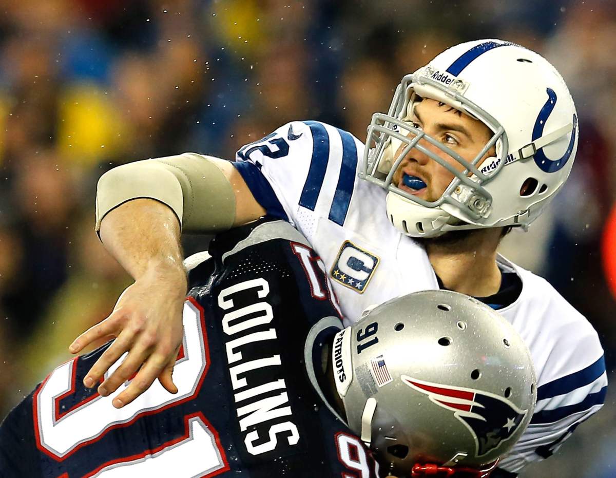 Andrew Luck owned by the Patriots and Bill Belichick so far