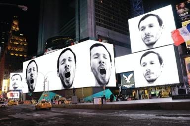 PHOTOS: Artist makes Times Square one big ‘Yawn’