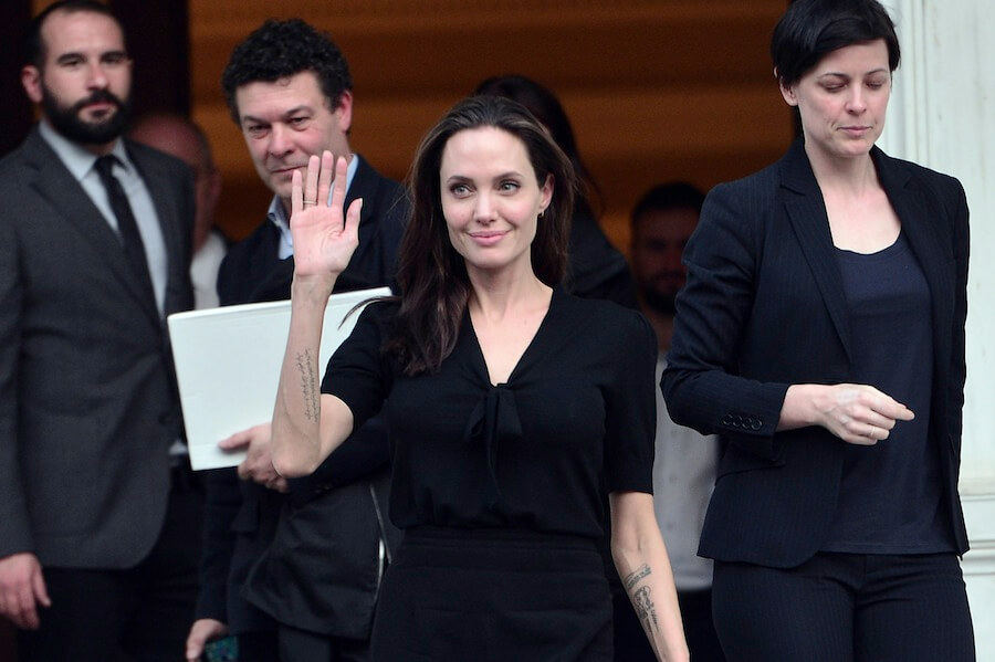 Angelina Jolie Waving In Black