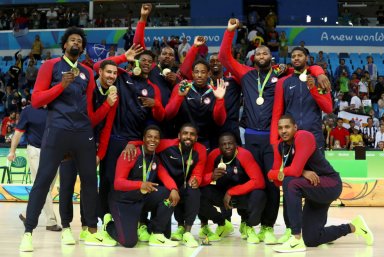 FILE PHOTO: Basketball – 2016 Rio Olympics, men’s victory ceremony