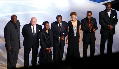 Cast of Roots presents Outstanding Miniseries at the 59th Primetime Emmy Awards in Los Angeles