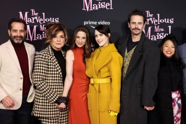 FILE PHOTO: Marvelous Mrs. Maisel 1960s themed skating event with cast and crew