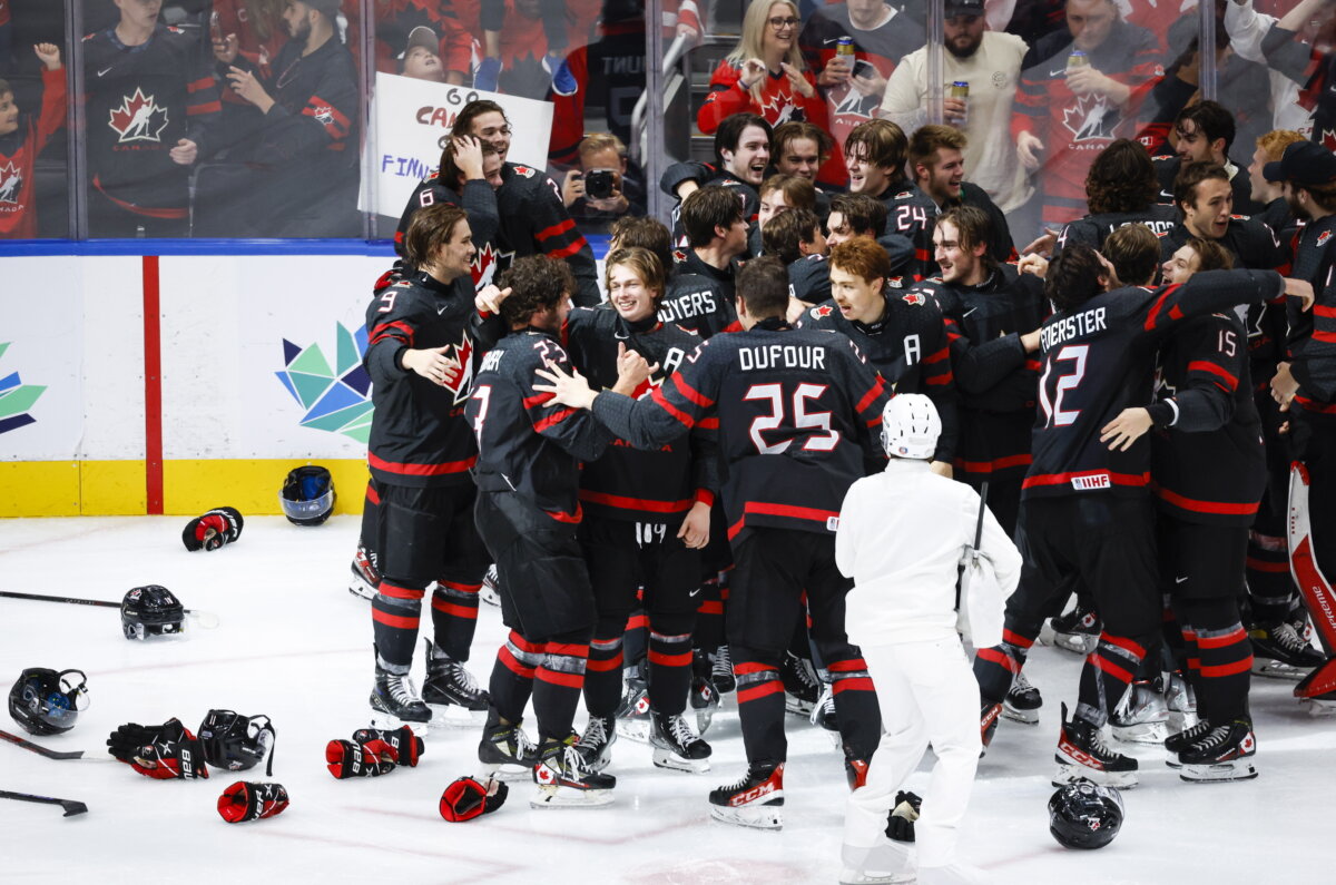 Canada Beats Finland 3 2 In OT For 19th World Junior Title Metro US what-tv-channel-is-north-dakota-fighting-hawks-vs-illinois-state