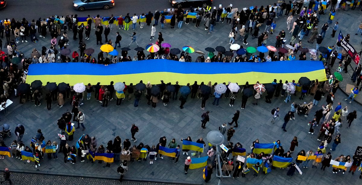 Czech Republic Ukraine Umbrella Protest