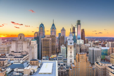 Philadelphia, Pennsylvania, USA skyline at Center City