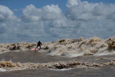 APTOPIX Brazil Amazon Surfing