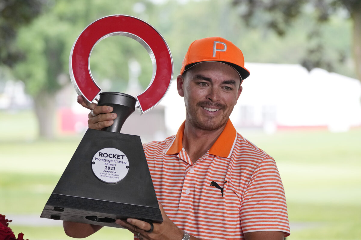 Rickie Fowler wins Rocket Mortgage Classic in playoff over Morikawa and