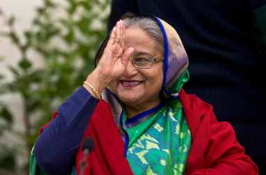 CORRECTION Bangladesh Elections Sheikh Hasina