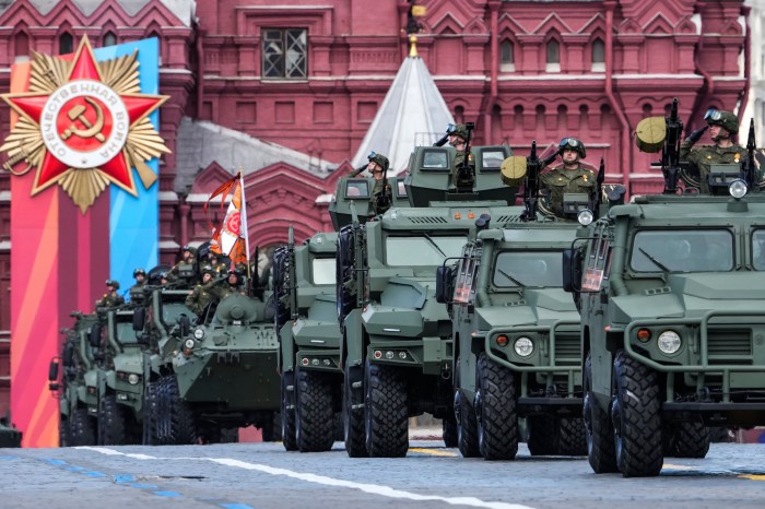 CORRECTION Russia Victory Day Parade Rehearsal