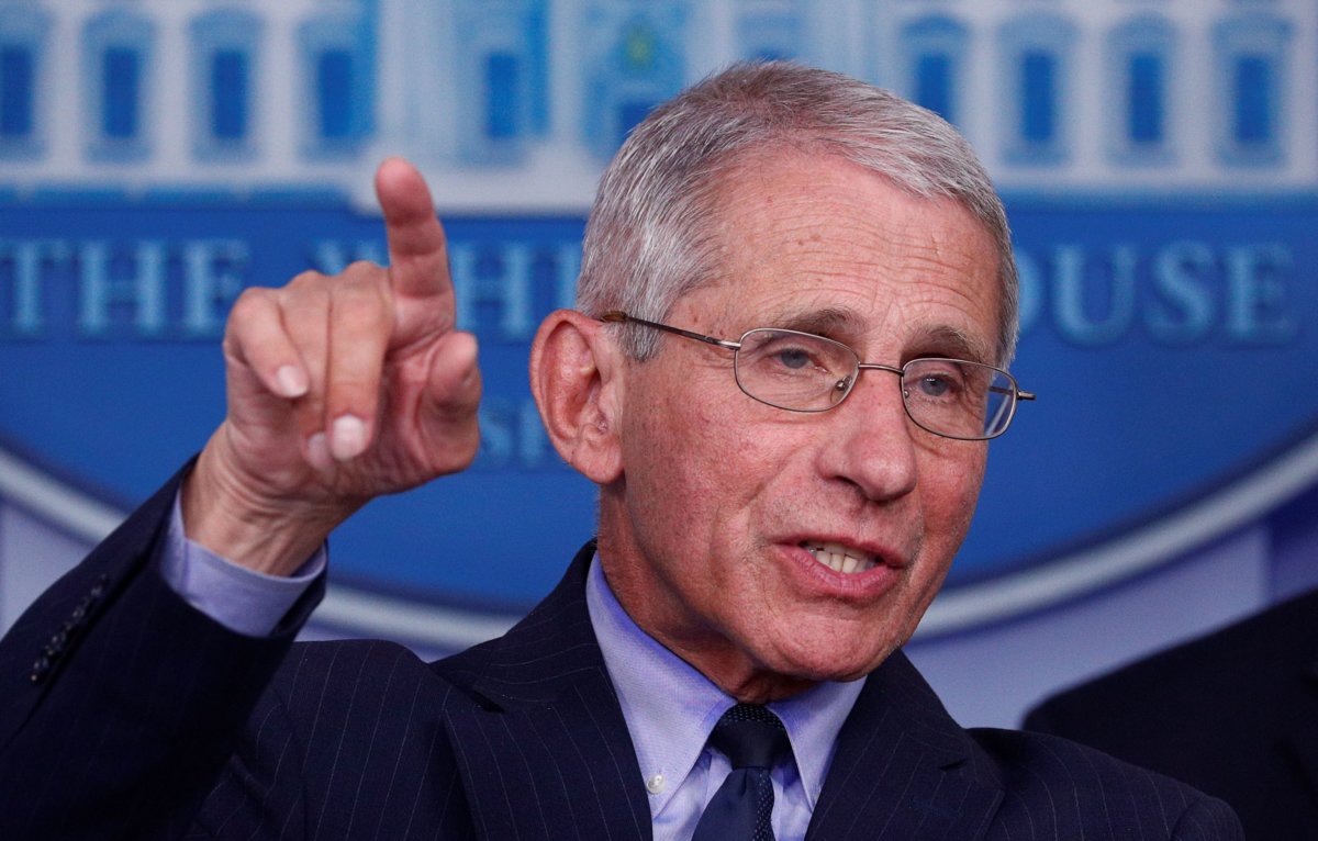 Dr. Anthony Fauci addresses daily coronavirus response briefing at the