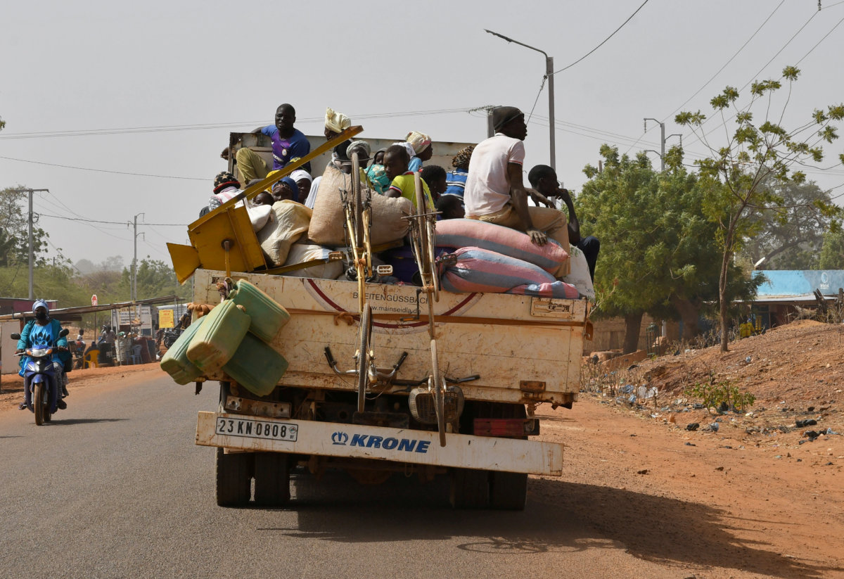 FILE PHOTO: Displaced people, who fled from attacks by armed