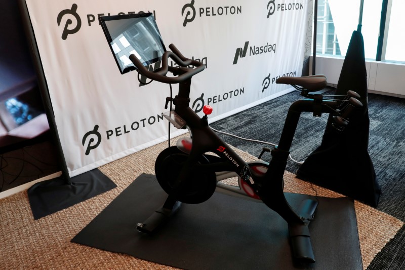 FILE PHOTO: A Peloton exercise bike is seen after the