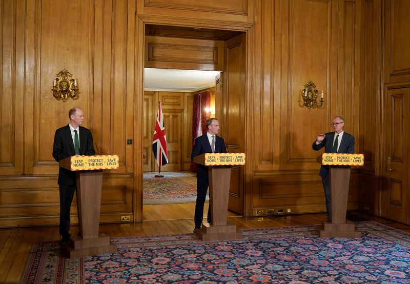 British Foreign Secretary Raab holds digital COVID-19 presser in London