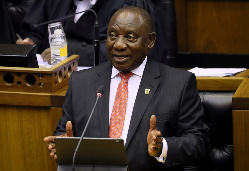 FILE PHOTO: President Cyril Ramaphosa delivers his State of the