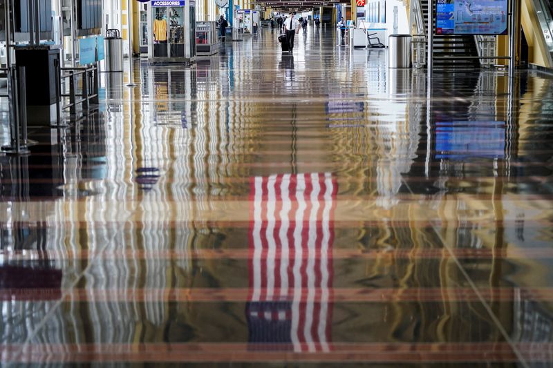 FILE PHOTO: An airline pilot walks through Reagan National Airport