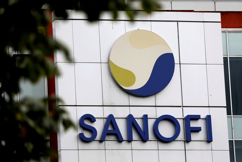 FILE PHOTO: The logo of Sanofi is seen at the
