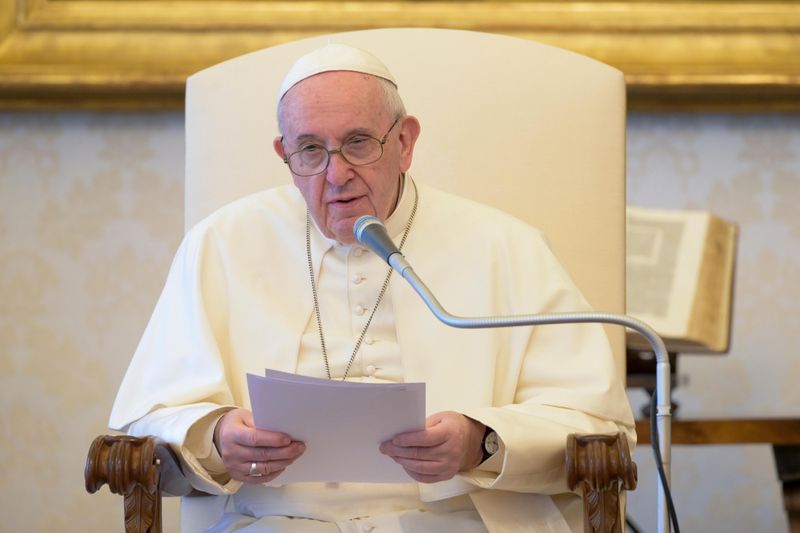 Pope Francis holds the weekly general audience virtually due to