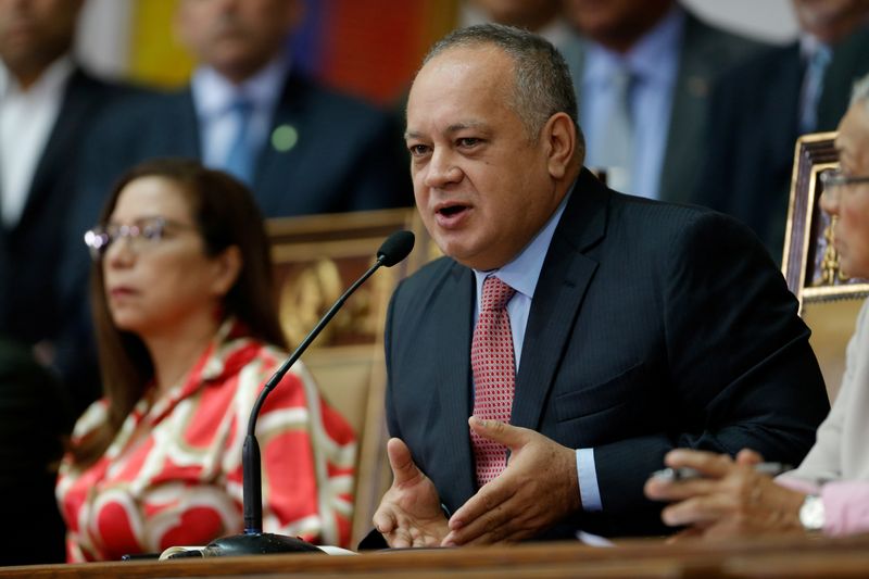 FILE PHOTO: Venezuela’s National Constituent Assembly President Diosdado Cabello holds