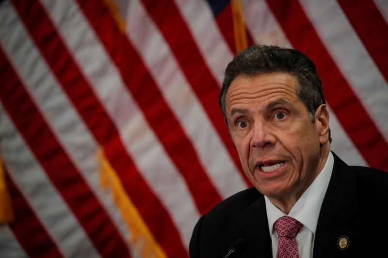 FILE PHOTO:  New York Governor Andrew Cuomo speaks at