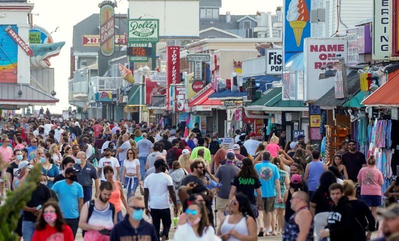FILE PHOTO: Visitors crowd the boardwalk on Memorial Day weekend