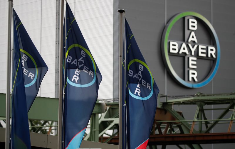 FILE PHOTO: Logo of Bayer AG at a plant of