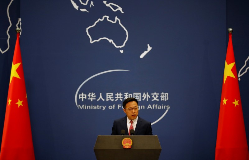 Chinese Foreign Ministry spokesman Zhao Lijian attends a news conference