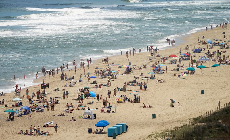 FILE PHOTO:  Memorial Day beachgoers at Ocean City in