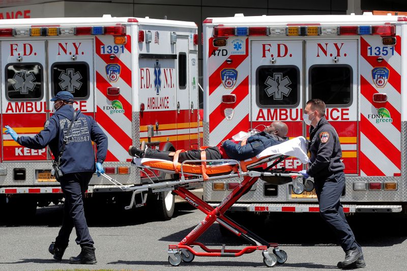 New York City Fire Department (FDNY) EMT’s arrive with a