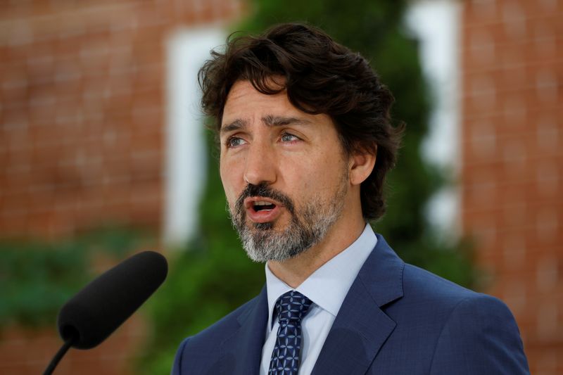 Canada’s PM Trudeau attends a news conference in Ottawa