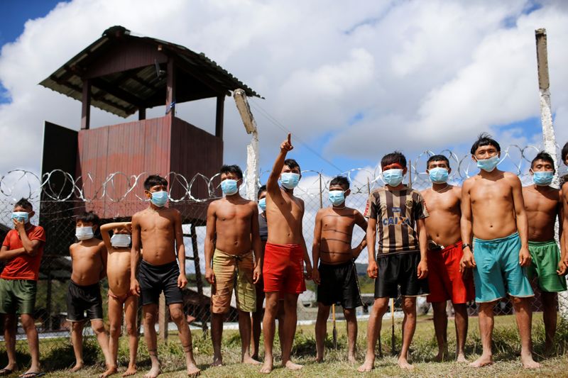 FILE PHOTO:  Indigenous people from Yanomami ethnic group are