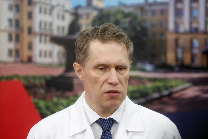 FILE PHOTO: Russian Minister of Health Murashko speaks during a