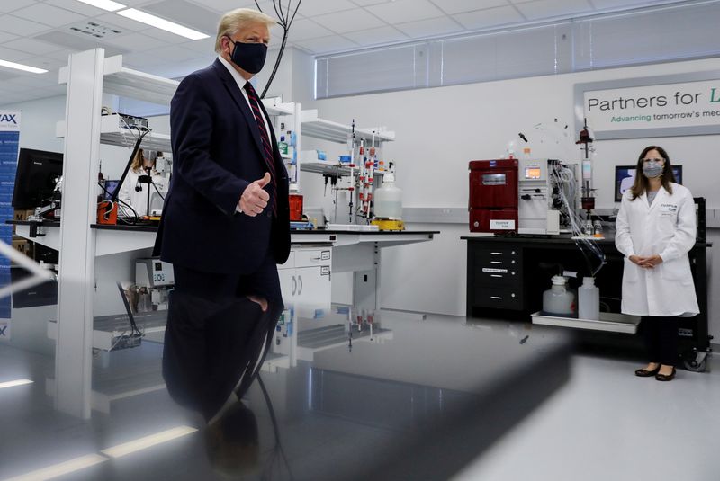 FILE PHOTO: U.S. President Trump visits Fujifilm Diosynth Biotechnologies’ Innovation