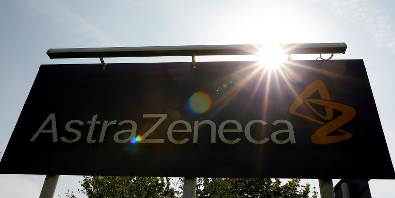 FILE PHOTO: A sign is seen at an AstraZeneca site