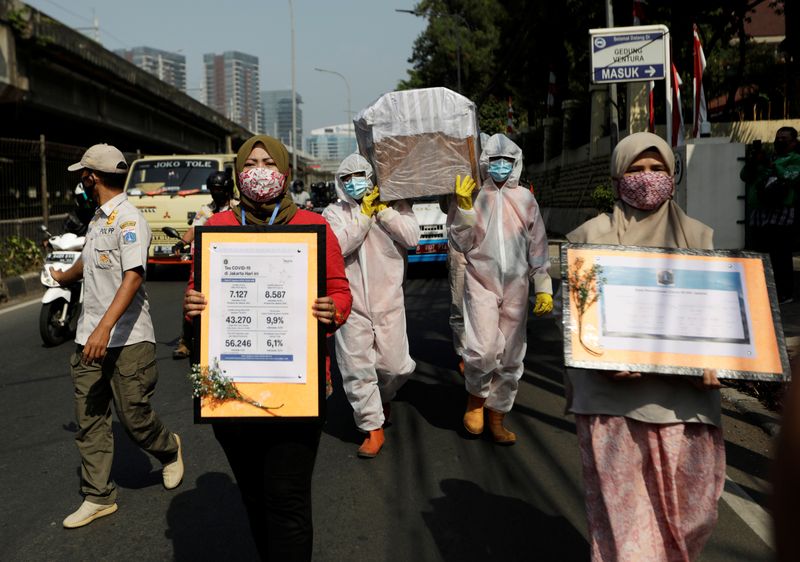FILE PHOTO: Coronavirus disease (COVID-19) outbreak continues in Jakarta