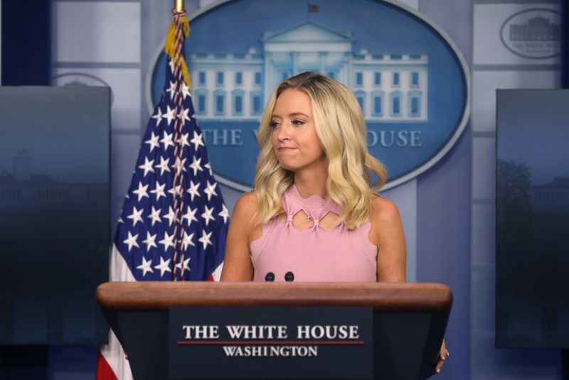 White House Press Secretary Kayleigh McEnany gives a briefing