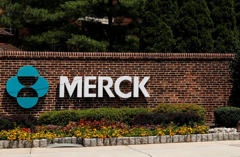 FILE PHOTO:  The Merck logo is seen at a